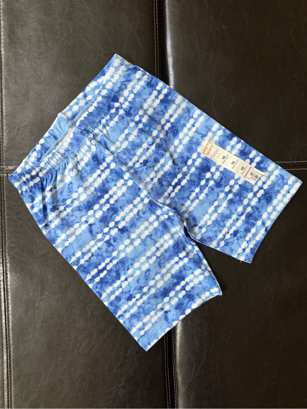 Jumping Beans - Blue & White Tie-Dye Stripe Bike Shorts